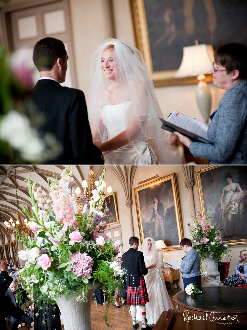 Professional photograph of the front of Belvoir Castle on a wedding day