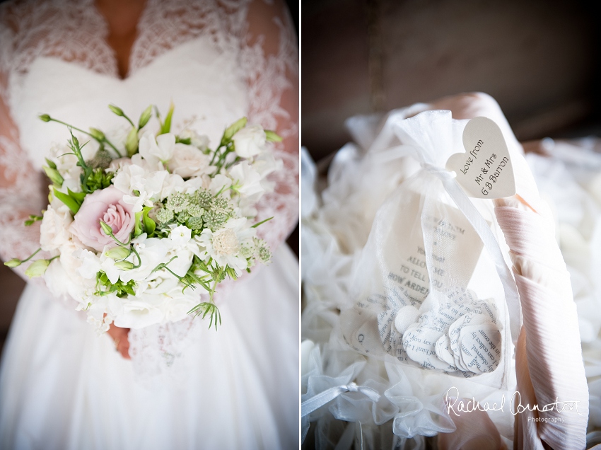 Professional photograph of wedding bunting outside wedding marquee