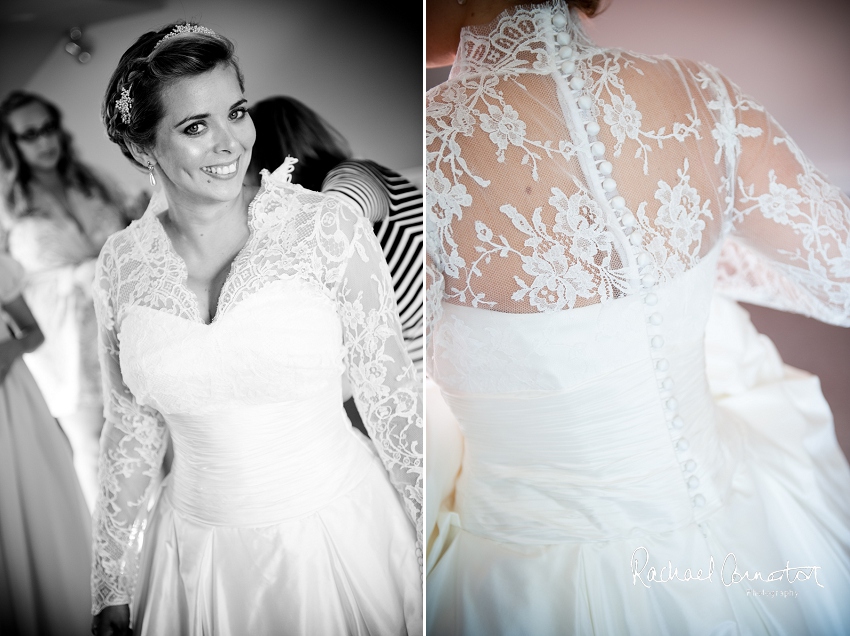 Professional photograph of wedding bunting outside wedding marquee