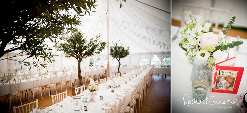 Professional photograph of wedding bunting outside wedding marquee