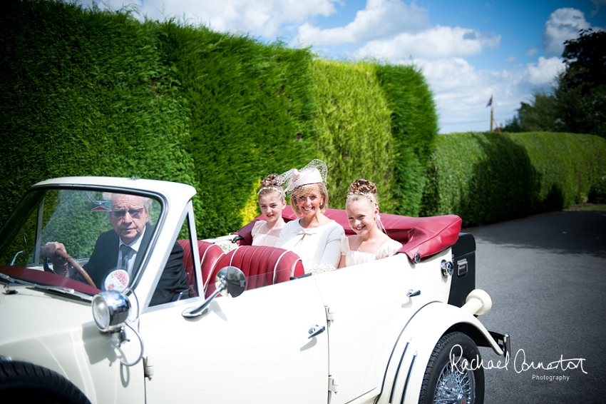 Professional photograph of wedding bunting outside wedding marquee