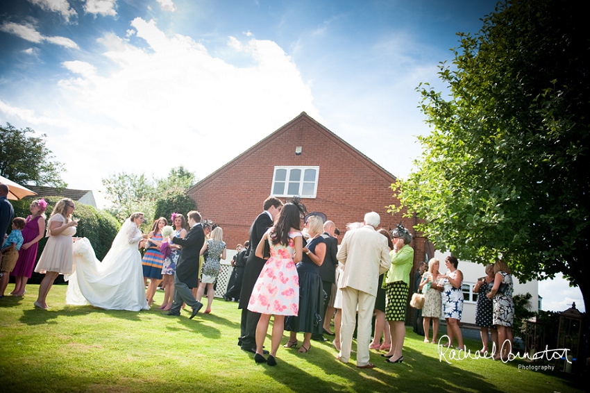 Professional photograph of wedding bunting outside wedding marquee