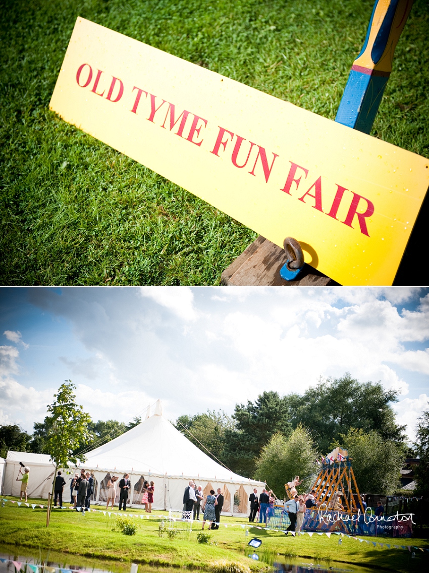 Professional photograph of wedding bunting outside wedding marquee