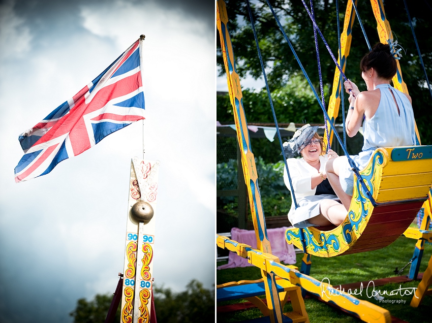 Professional photograph of wedding bunting outside wedding marquee