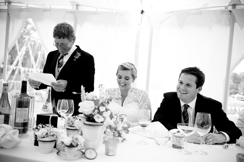 Professional photograph of wedding bunting outside wedding marquee