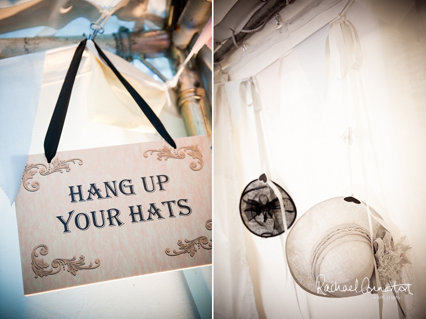 Professional photograph of wedding bunting outside wedding marquee