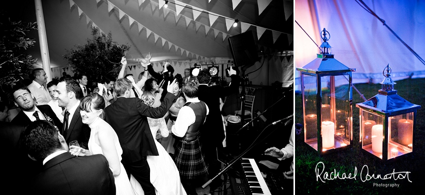 Professional photograph of wedding bunting outside wedding marquee