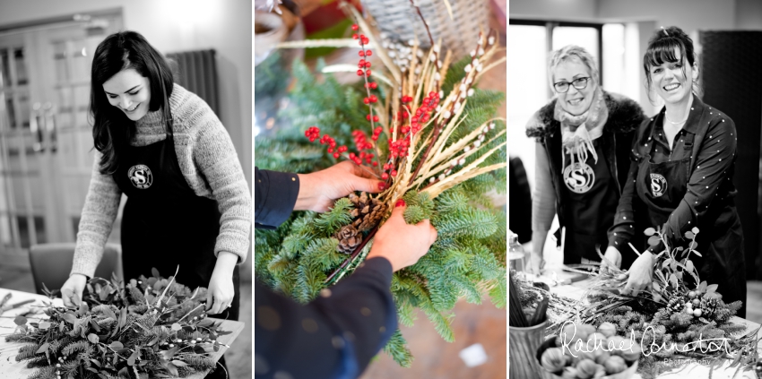 Professional colour photograph of Christmas Wreath making with Sophie's Flower Co at Chequers Inn, Woolsthorpe by Rachael Connerton Photography