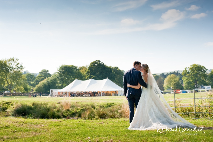 Professional colour photograph of Sarah and Matt's marquee wedding at Ashford on the Water by Rachael Connerton Photography