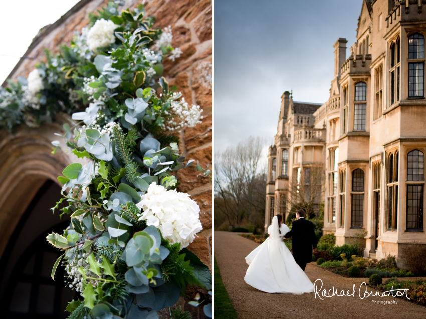 Professional colour photograph of Eloise and Will's winter wedding at Rushton Hall by Rachael Connerton Photography
