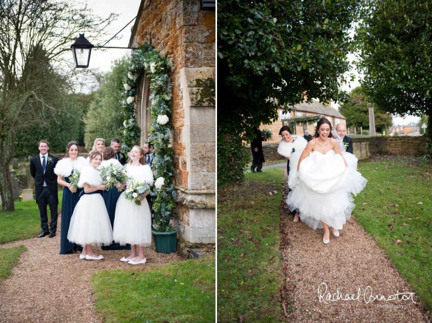 Professional colour photograph of Eloise and Will's winter wedding at Rushton Hall by Rachael Connerton Photography