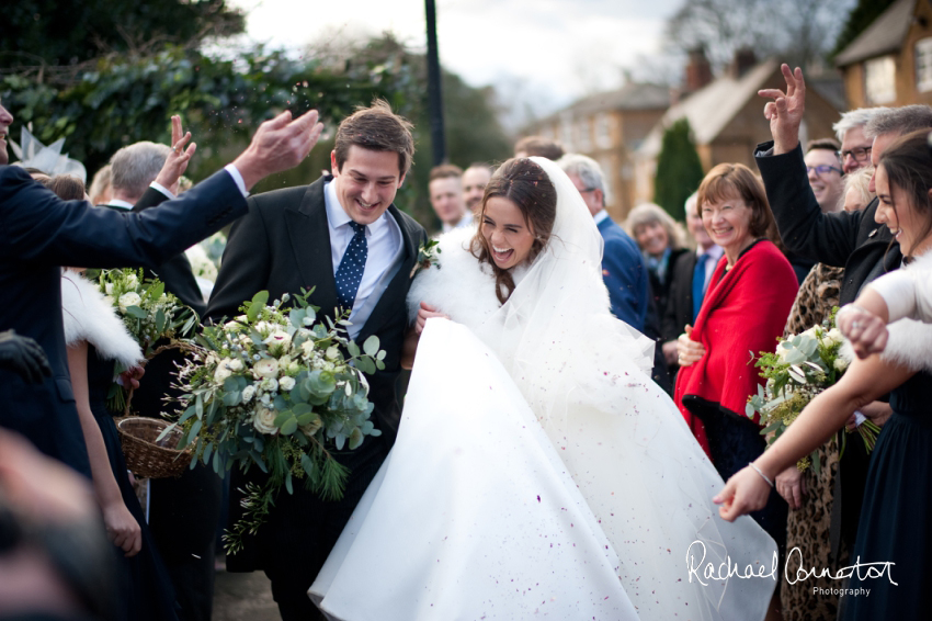 Professional colour photograph of Eloise and Will's winter wedding at Rushton Hall by Rachael Connerton Photography