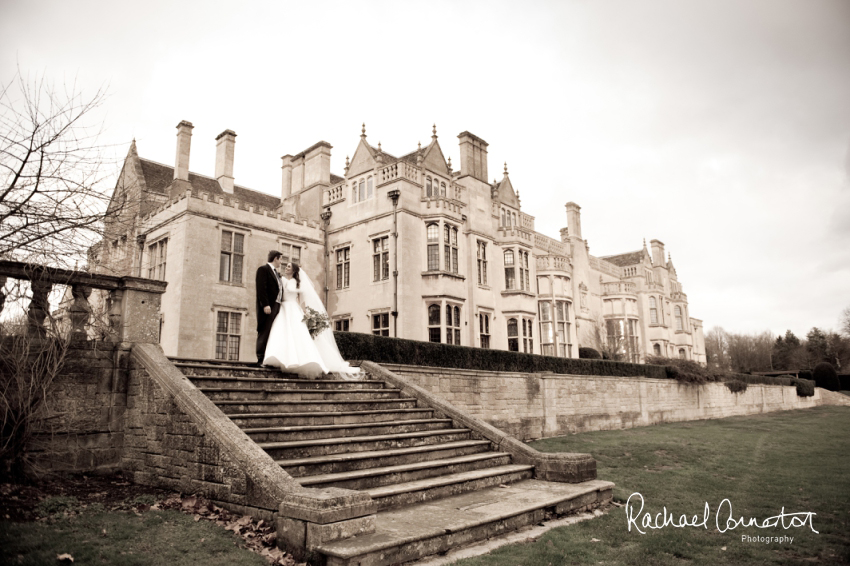 Professional colour photograph of Eloise and Will's winter wedding at Rushton Hall by Rachael Connerton Photography