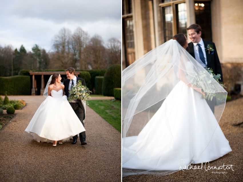Professional colour photograph of Eloise and Will's winter wedding at Rushton Hall by Rachael Connerton Photography