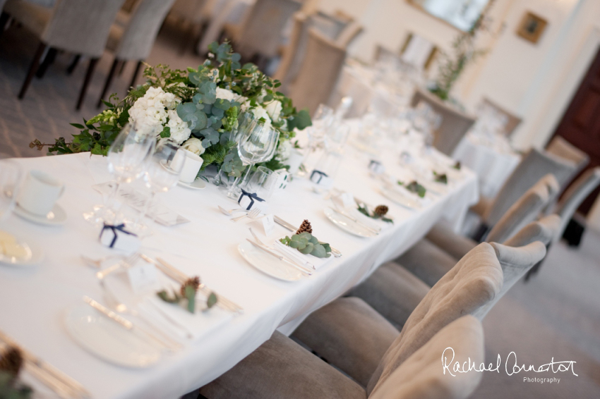 Professional colour photograph of Eloise and Will's winter wedding at Rushton Hall by Rachael Connerton Photography