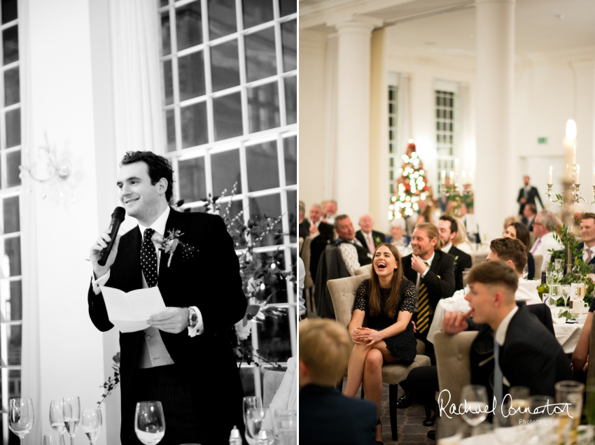 Professional colour photograph of Eloise and Will's winter wedding at Rushton Hall by Rachael Connerton Photography