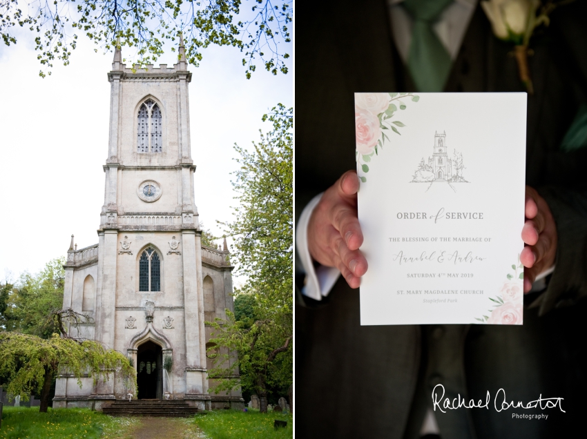 Professional colour photograph of Annabel and Andrew's spring wedding at Stapleford Park by Rachael Connerton Photography