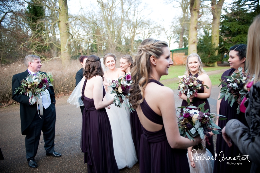 Professional colour photograph of Sarah and Johnathan's Christmas wedding at Stapleford Park by Rachael Connerton Photography