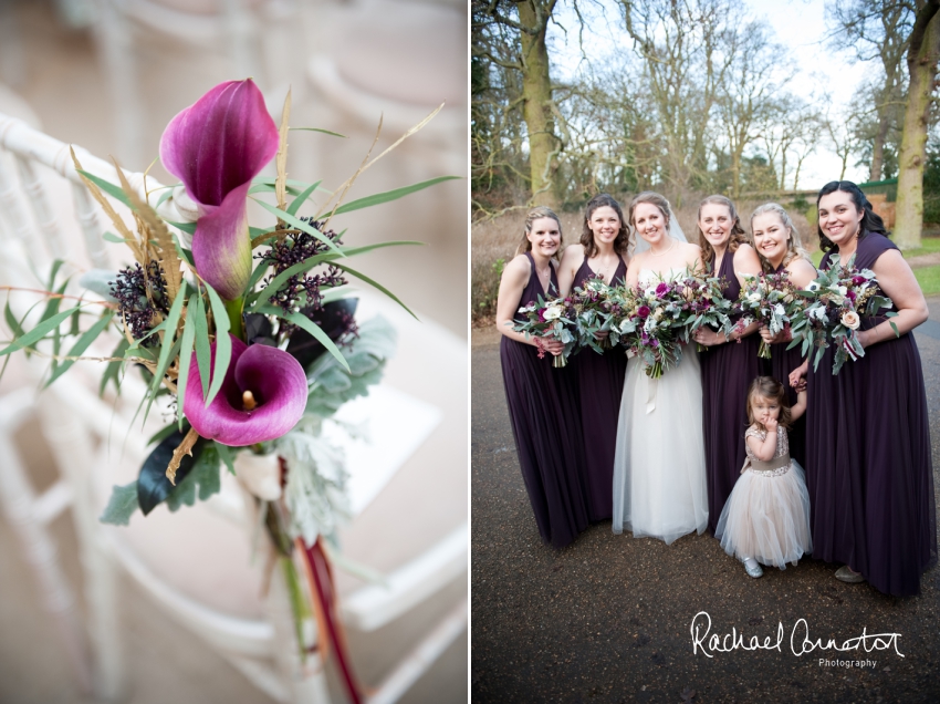 Professional colour photograph of Sarah and Johnathan's Christmas wedding at Stapleford Park by Rachael Connerton Photography