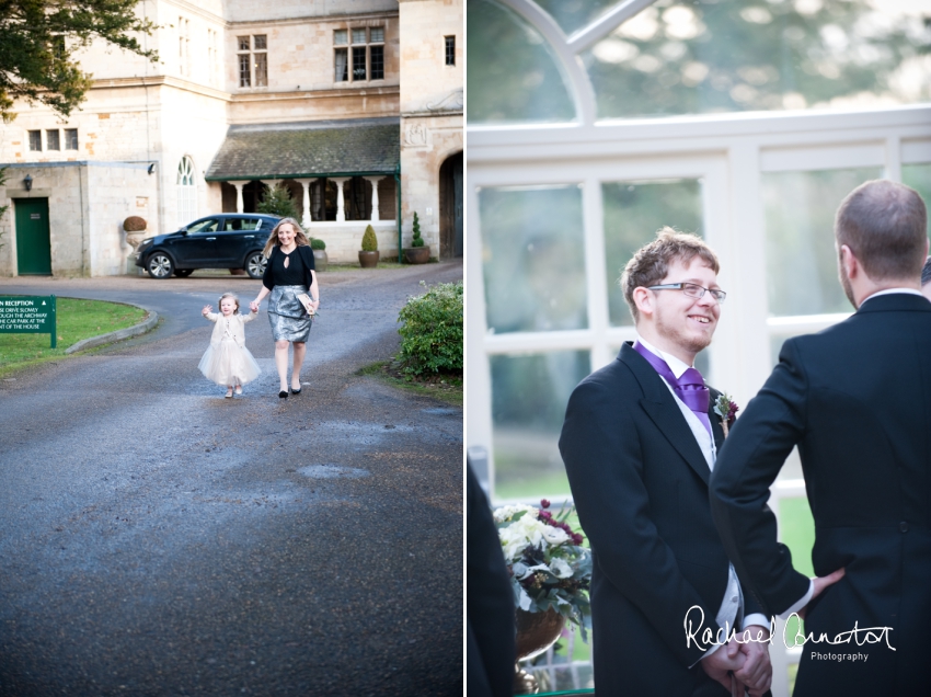 Professional colour photograph of Sarah and Johnathan's Christmas wedding at Stapleford Park by Rachael Connerton Photography