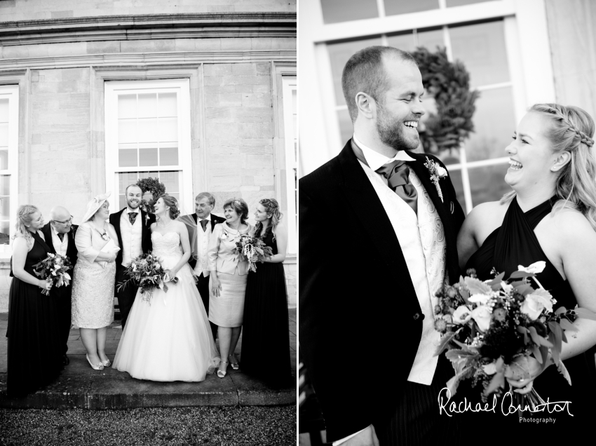 Professional colour photograph of Sarah and Johnathan's Christmas wedding at Stapleford Park by Rachael Connerton Photography