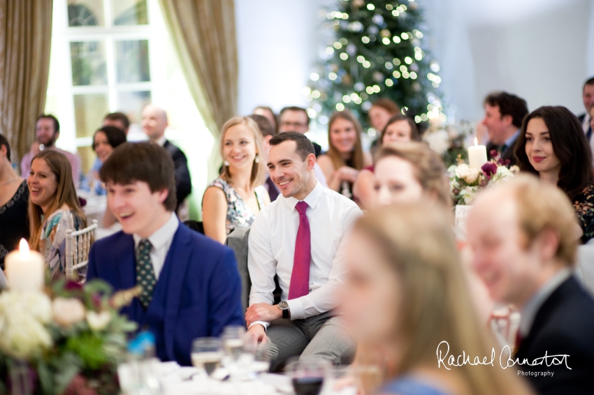 Professional colour photograph of Sarah and Johnathan's Christmas wedding at Stapleford Park by Rachael Connerton Photography