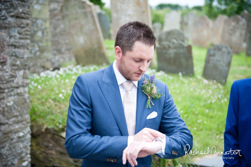 Professional colour photograph of Holly and Chris' Cornwall beach wedding at Palhawn Fort by Rachael Connerton Photography