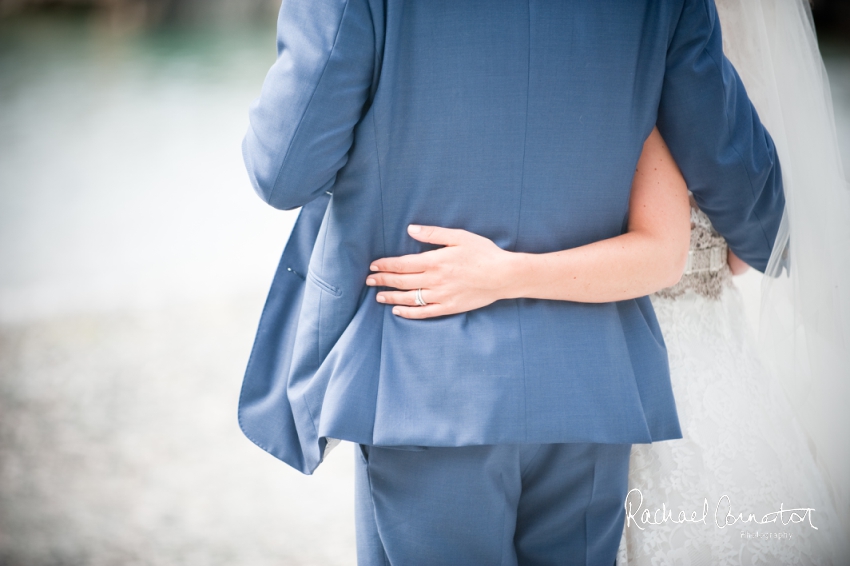 Professional colour photograph of Holly and Chris' Cornwall beach wedding at Palhawn Fort by Rachael Connerton Photography