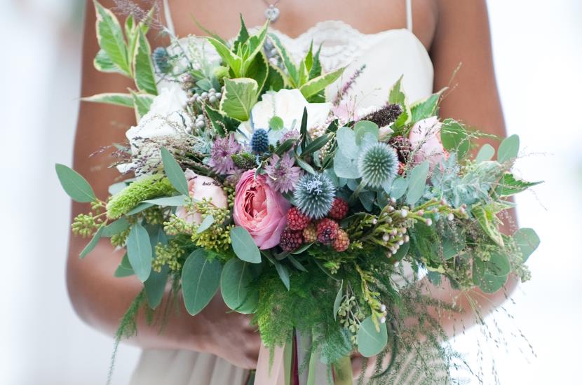 Professional photograph of wedding bouquet from Save the Date Wedding Event by Rachael Connerton Photography