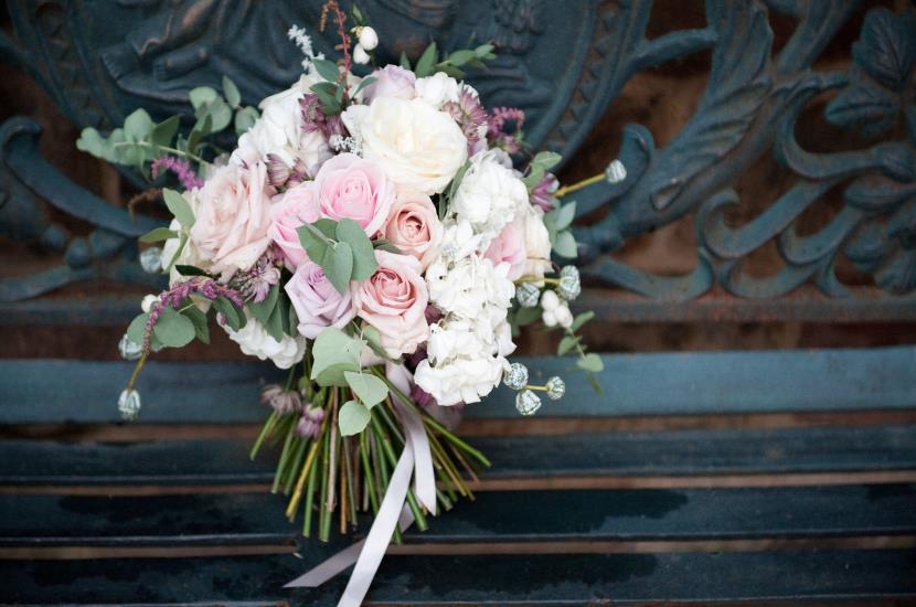 Professional photograph of wedding flowers