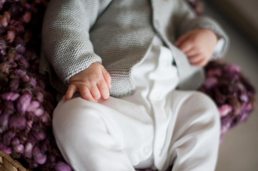 Professional colour photograph of newborn baby