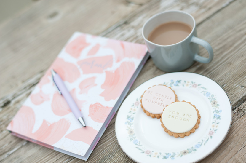 Professional colour photograph of tea break for creative business owner